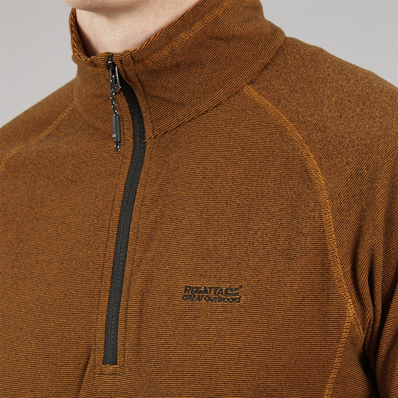 Regatta Mens Montes 1/2 Zip Fleece Pumpkin Spice/Black