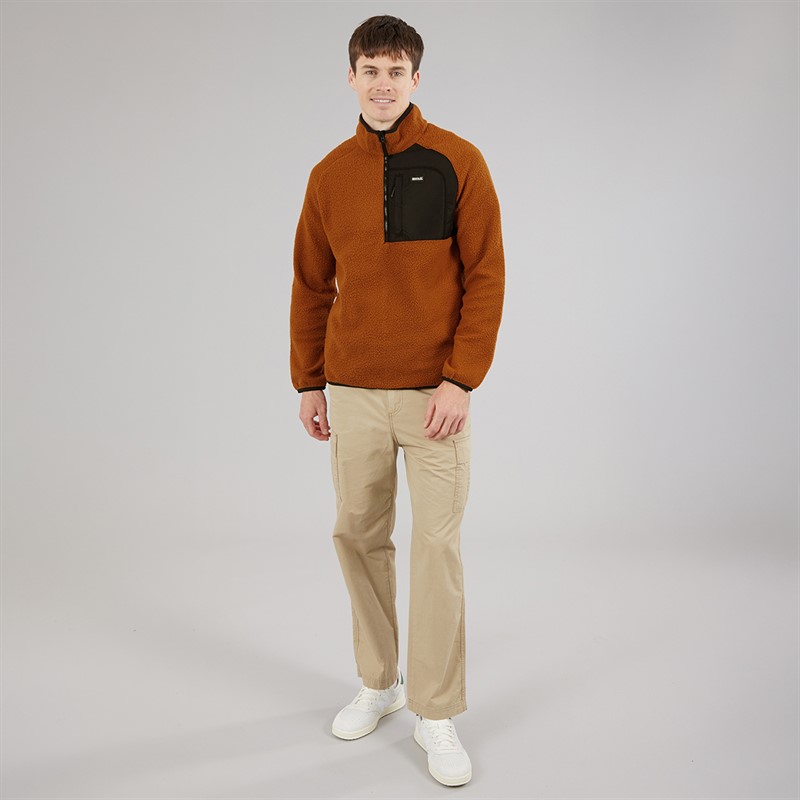 Regatta Mens Frankie Borge 1/2 Zip Fleece Jacket Glazed Ginger