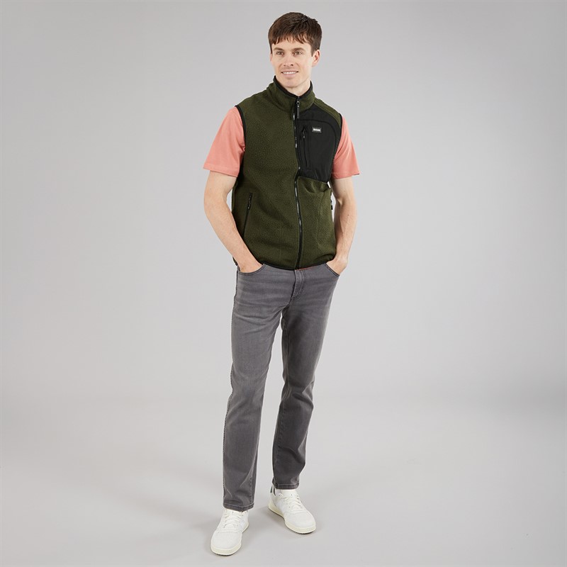Regatta Mens Frankie Borg Fleece Gilet Dark Khaki