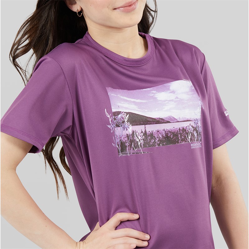 Regatta Girls Alvardo Graphic T-Shirt Sunset Purple