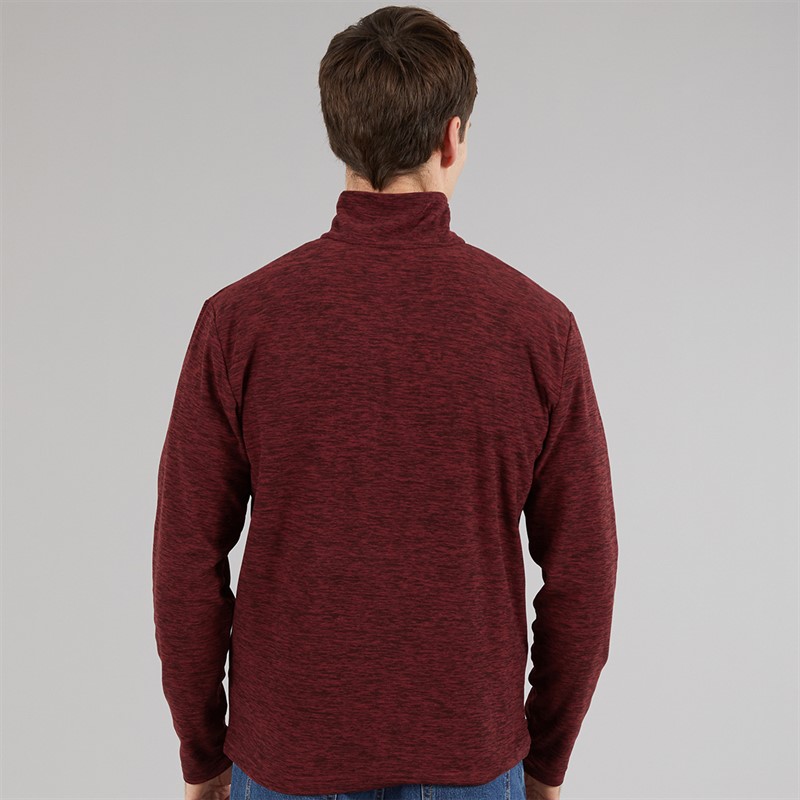 Regatta Mens Thompson Marl 1/2 Zip Fleece Dark Maroon
