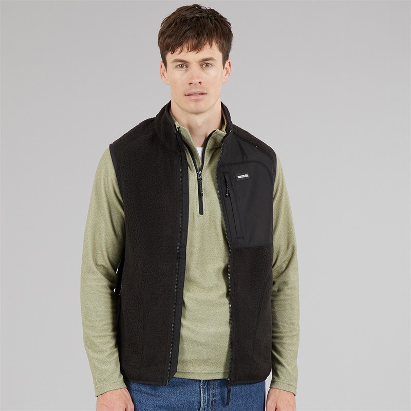 Regatta Mens Frankie Borg Fleece Gilet Black