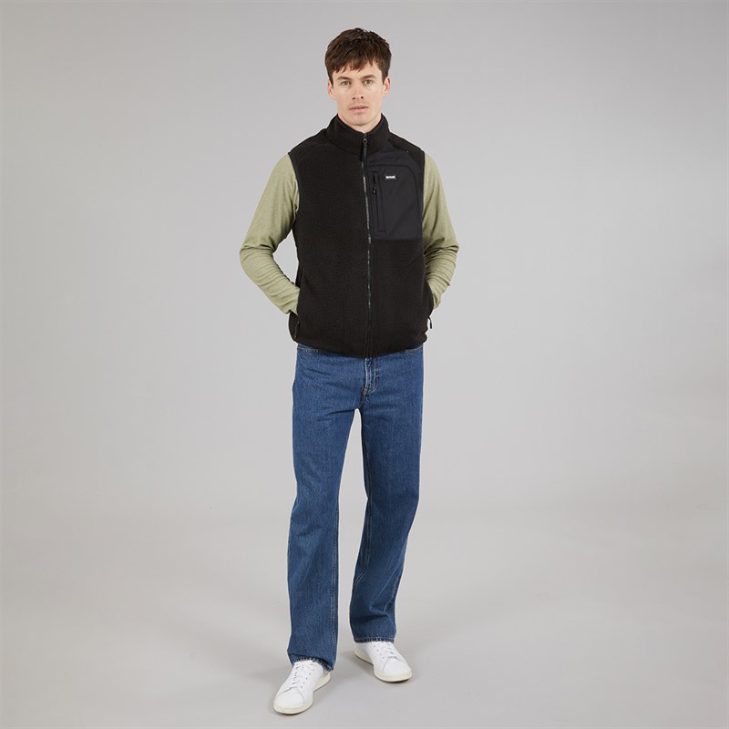 Regatta Mens Frankie Borg Fleece Gilet Black