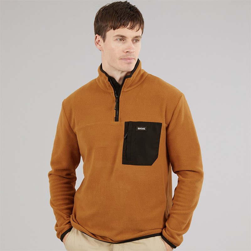 Regatta Mens Frankie 1/2 Zip Fleece Glazed Ginger