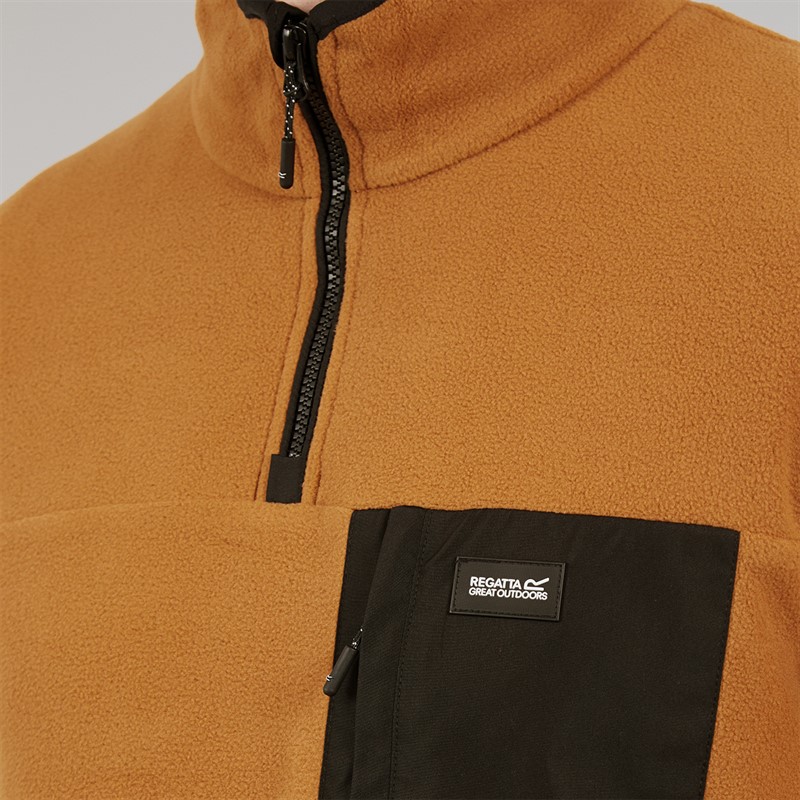 Regatta Mens Frankie 1/2 Zip Fleece Glazed Ginger