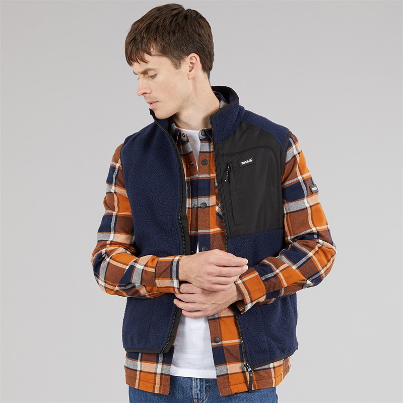 Regatta Mens Frankie Borg Fleece Gilet Navy