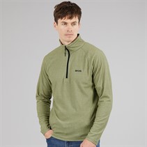 Regatta Mens Montes 1/2 Zip Fleece Oil Green/Stone White