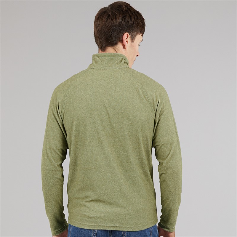 Regatta Mens Montes 1/2 Zip Fleece Oil Green/Stone White