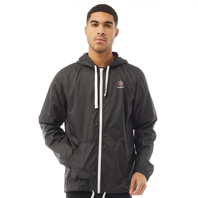 reebok black windbreaker