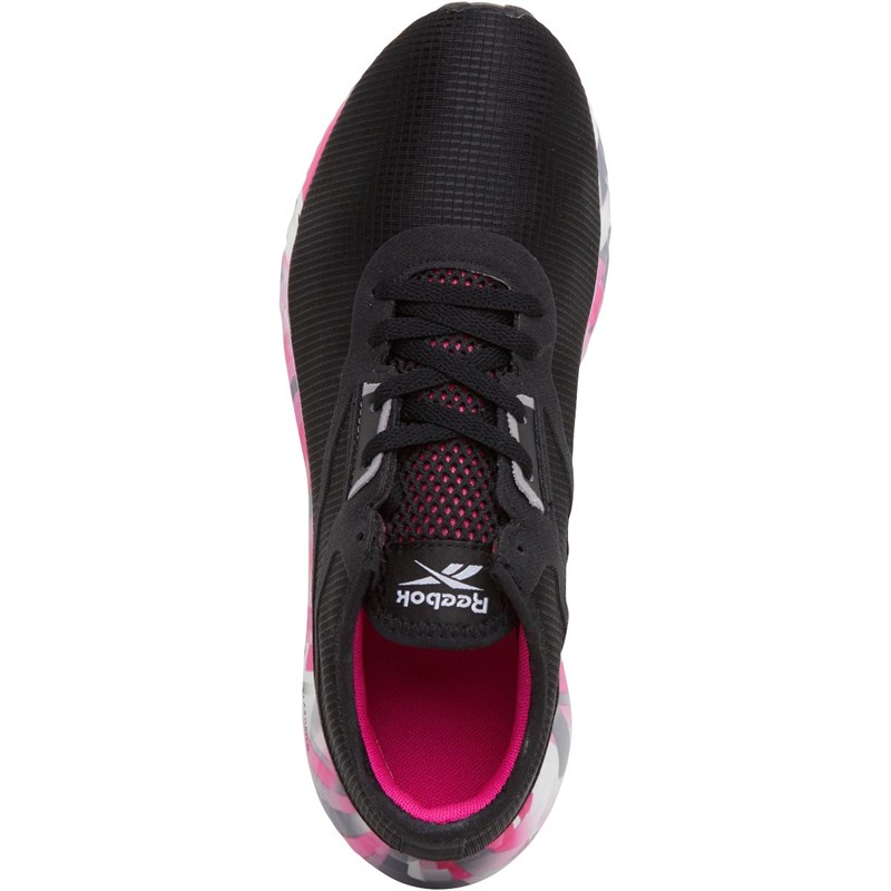 Reebok Classics Womens Reebok Flashfilm 3 Neutral Running Shoes Black/Cold Grey 7/Proud Pink