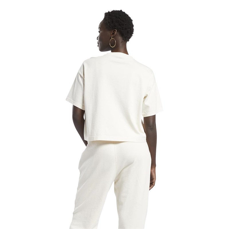 Reebok Classics Womens Natural Dye Cropped T-Shirt Nondye