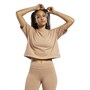 Reebok Classics Womens Natural Dye Cropped T-Shirt Wild Brown
