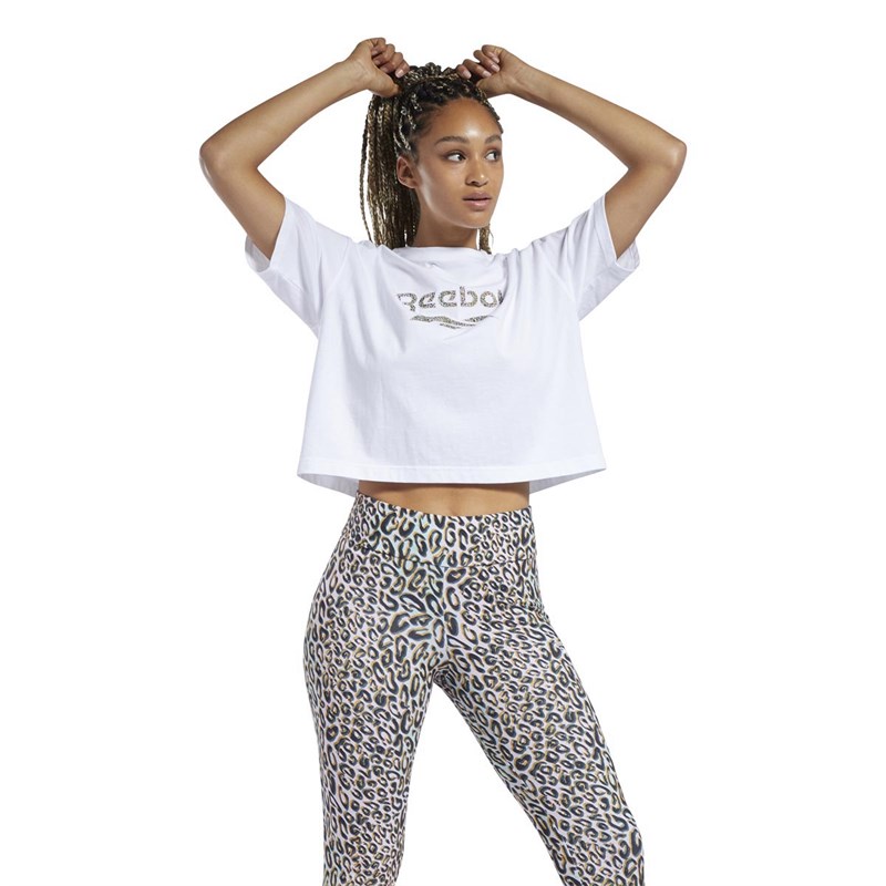 Reebok Classics Womens Graphic Casual T-Shirt White