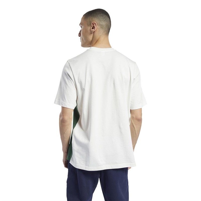 Reebok Classics Mens Classic Linear Logo T-Shirt Chalk