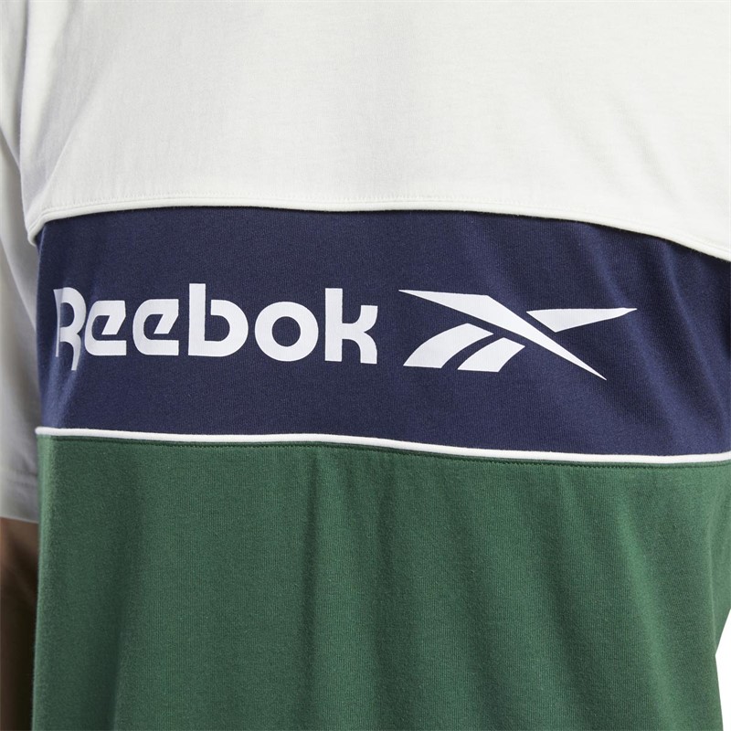 Reebok Classics Mens Classic Linear Logo T-Shirt Chalk