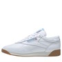 Reebok Classics Womens Freestyle Low Trainers Footwear White/Reebok Rubber Gum-06/Always Blue