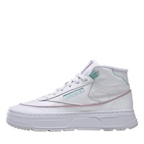 Reebok Classics Womens Club C Geo Mid Trainers Footwear White/Infused Lilac/Semi Classic Teal