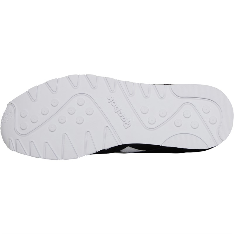 reebok classic nylon trainers in black and white