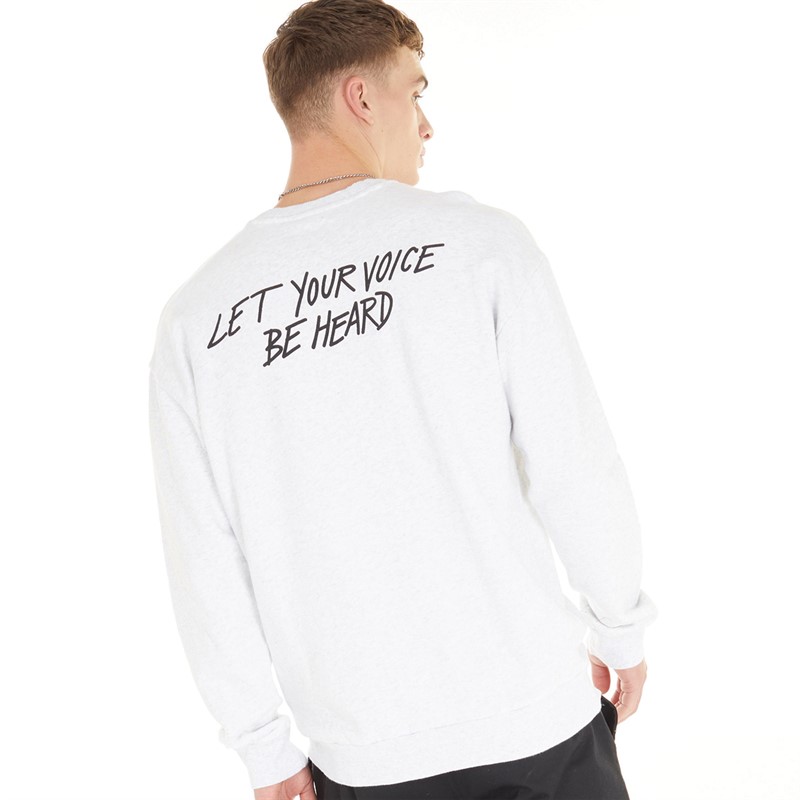 Reebok Classics Mens Human Rights Now Crew White Melange