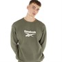 Reebok Classics Mens Classic Cord Fleece Crew Neck Sweatshirt Hunter Green