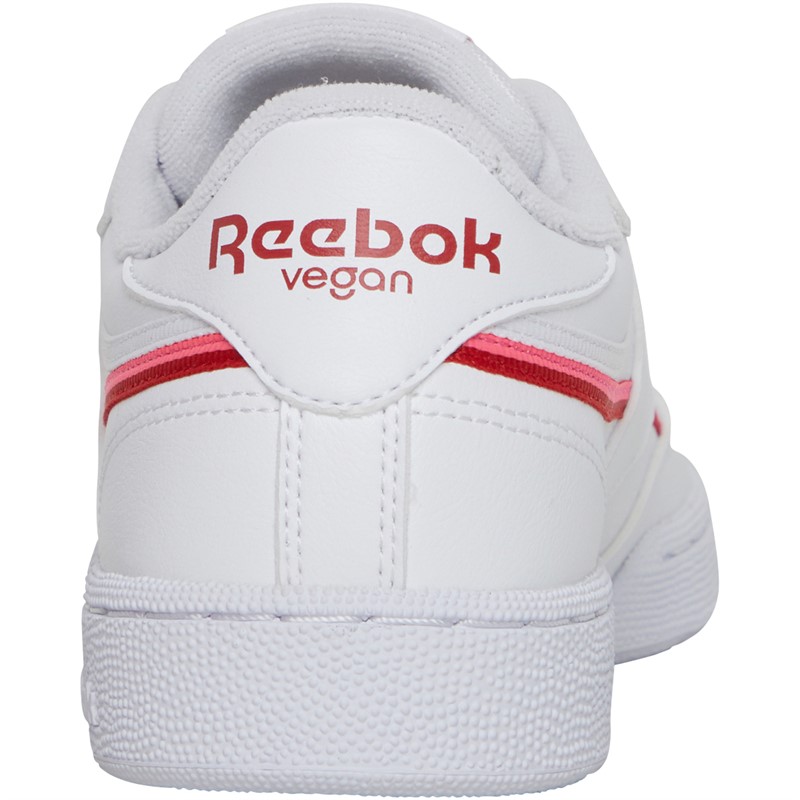 Reebok Classics Womens Club C 85 Vegan Trainers Footwear White/Atomic Pink/Vector Red