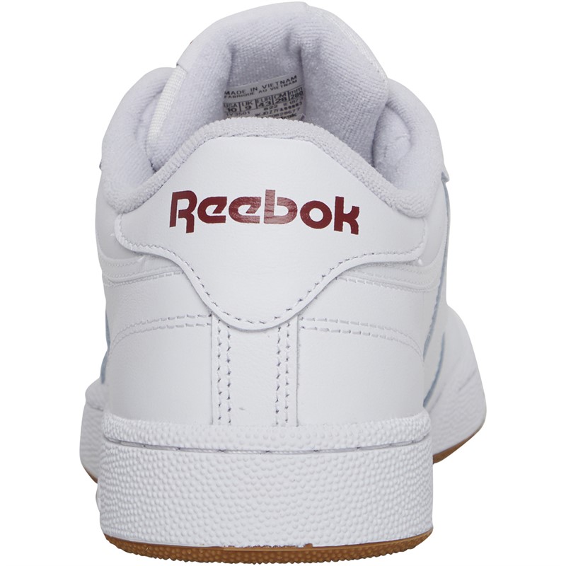 Reebok Classics Mens Club C 85 Trainers Footwear White/Classic Burgundy/Reebok Lee 3