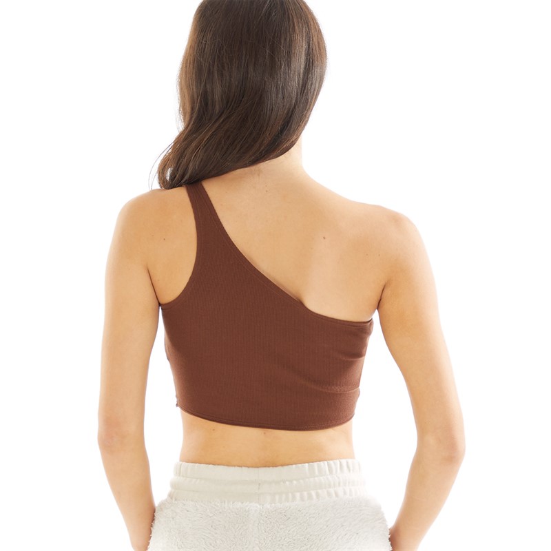 Reebok Classics Womens Classic Rib One Shoulder Tank Brush Brown