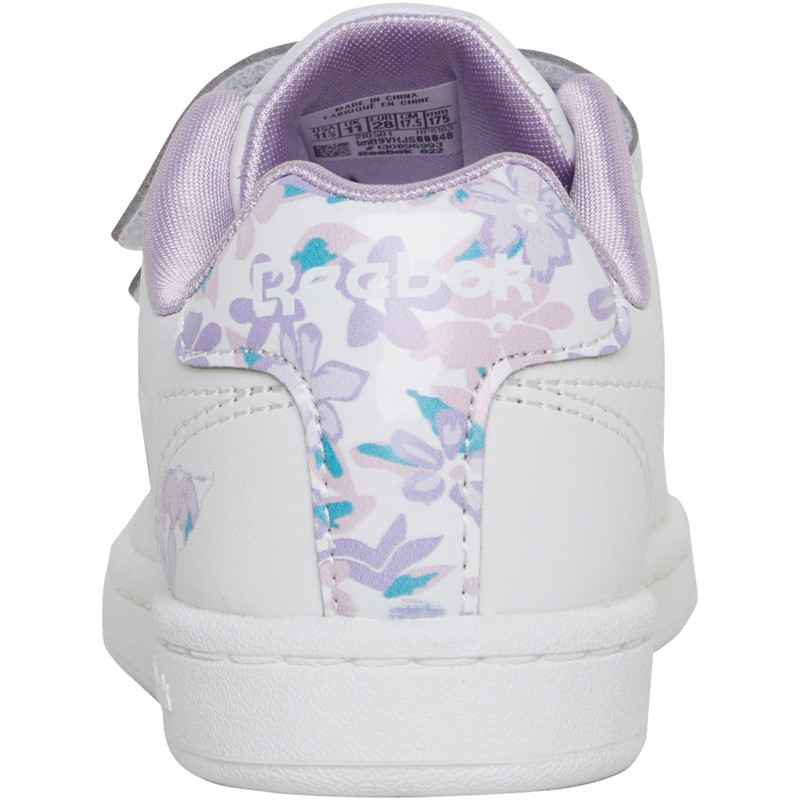 Reebok Classics Girls Reebok Royal Complete Clean 2.0 2V Trainers Footwear White/Pixel Pink/Purple Oasis