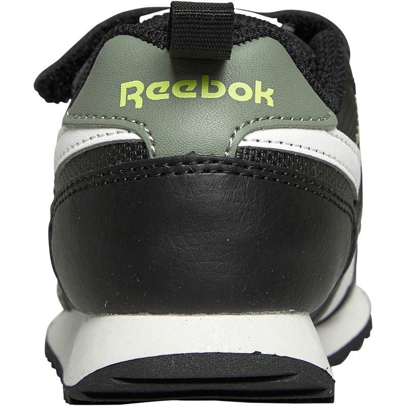 Reebok Classics Infant Reebok Royal Classic Jogger 3 Trainers Core Black/Harmony Green/Acid Yellow