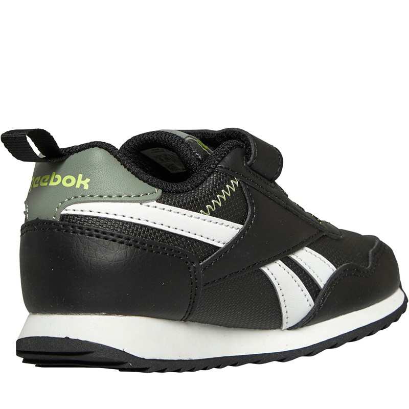 Reebok Classics Infant Reebok Royal Classic Jogger 3 Trainers Core Black/Harmony Green/Acid Yellow