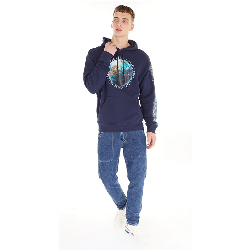 Reebok Classics Mens X Jurassic World Graphic Hoodie Vector Navy