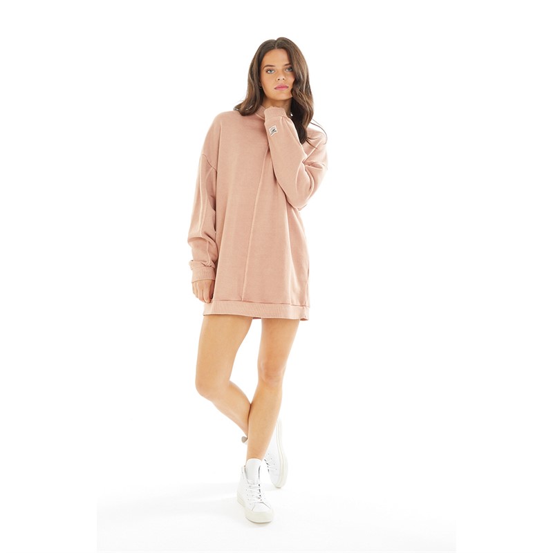 Reebok Classics Womens Classic Natural Dye Sweatshirt Dress Canyon Coral