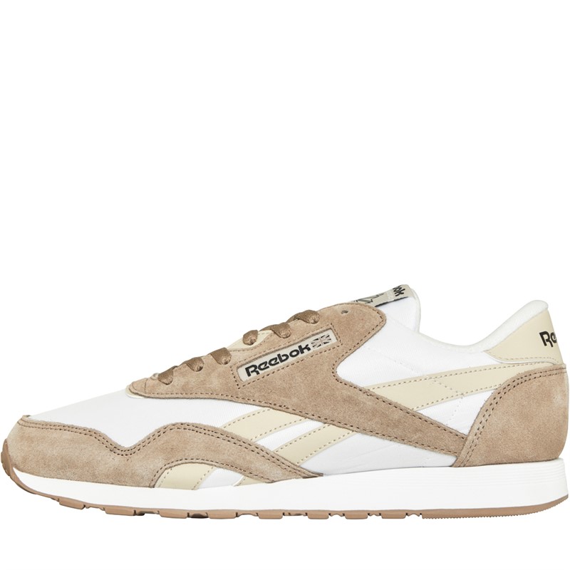 Reebok Classics Mens Reebok CL Nylon Trainers White/Modern Beige/Taupe