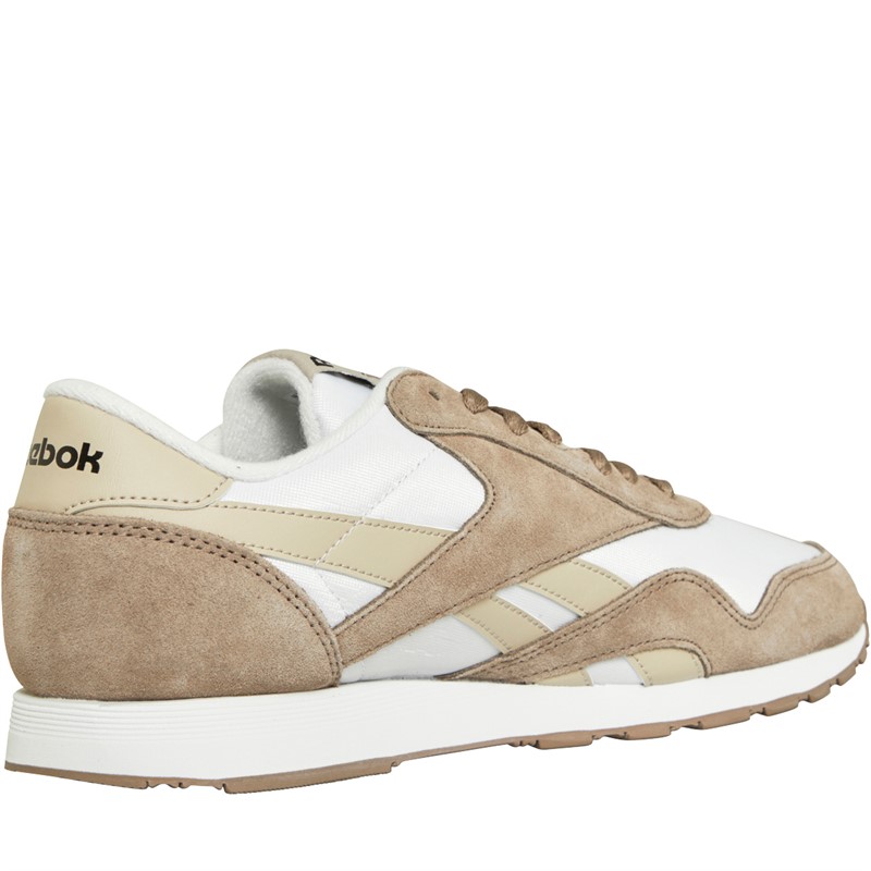 Reebok Classics Mens Reebok CL Nylon Trainers White/Modern Beige/Taupe