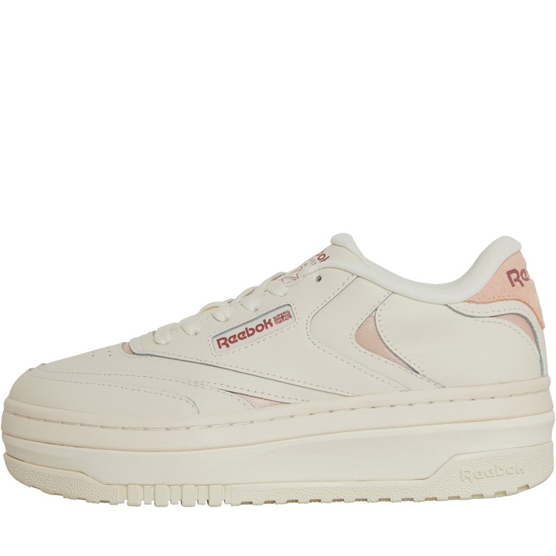 Reebok Classics Womens Club C Extra Trainers Chalk/Pospin/Sedona Rose