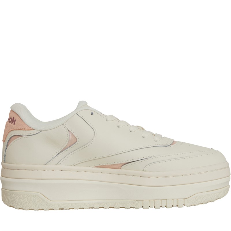 Reebok Classics Womens Club C Extra Trainers Chalk/Pospin/Sedona Rose