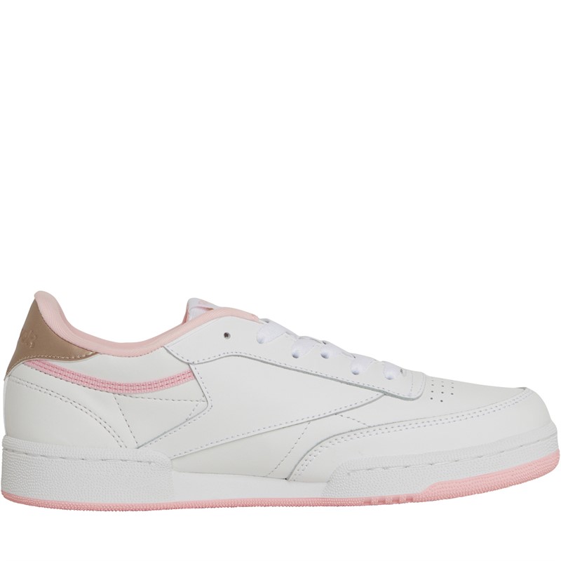 Reebok Classics Junior Girls Club C Trainers White/Pink Glow/Rose Gold