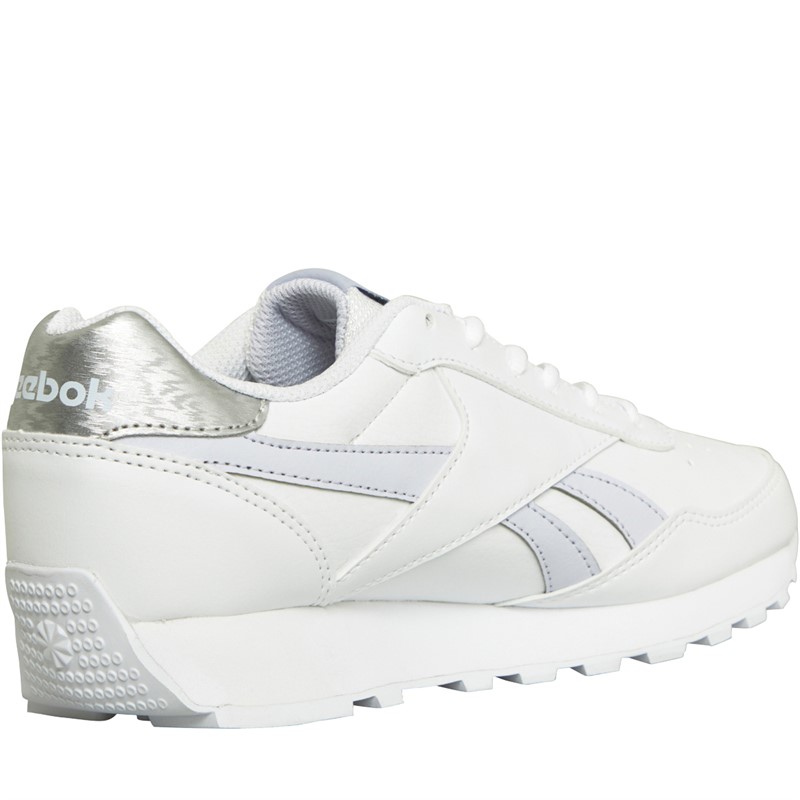 Reebok Classics Womens Reebok Rewind Run Trainers White/Lucid Lilac/Silver Metallic