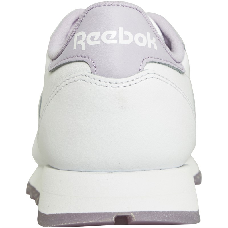 Reebok Classics Womens Classic Leather Trainers White/White/Purple Oasis