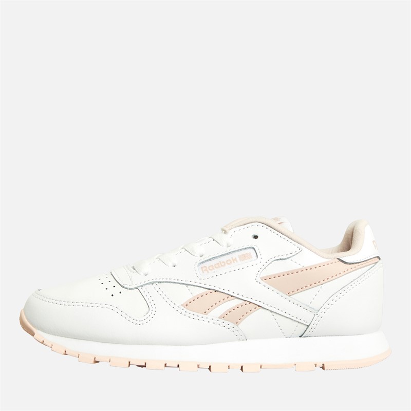 Reebok Classics Kinder Klassische Leder Turnschuhe Weiß/Rosa/Weiß