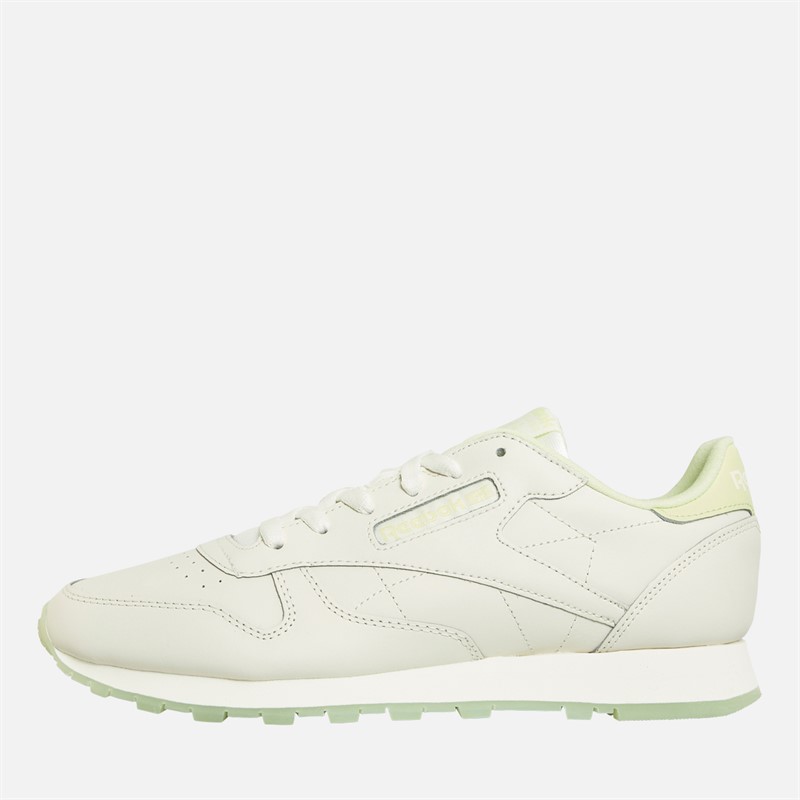 Reebok Classics Baskets basses en cuir classiques Femme Craie/Craie/Éclat citrus