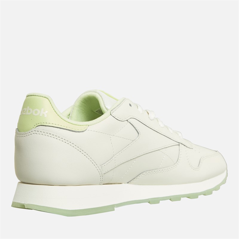 Reebok Classics Baskets basses en cuir classiques Femme Craie/Craie/Éclat citrus