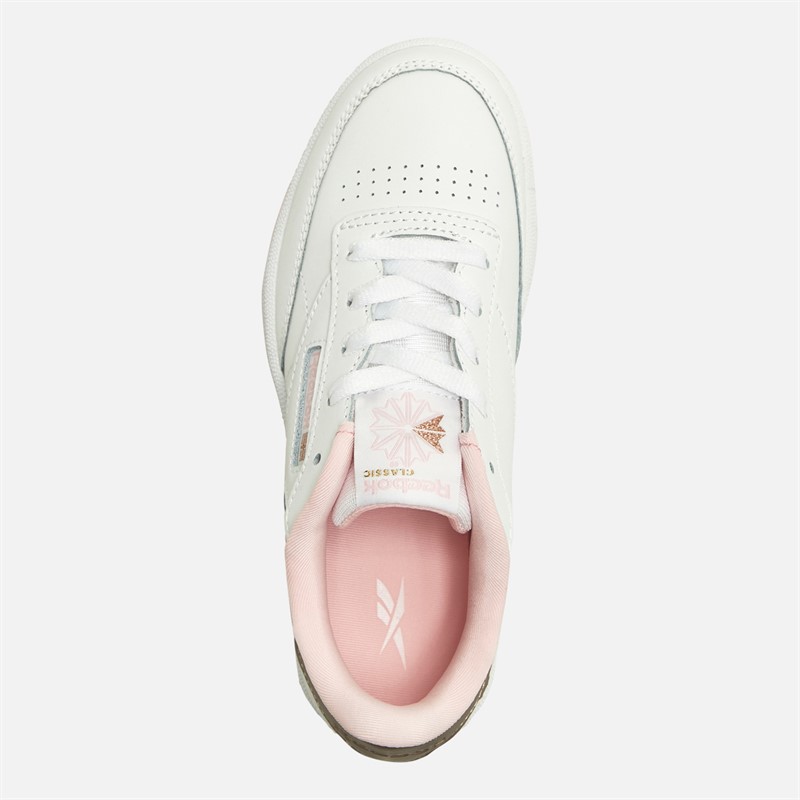 Reebok Classics Basket Club C Enfant Blanc/Rose Luminescent/Or Rose