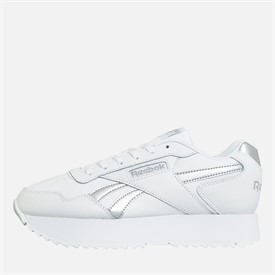 Buy Reebok Classics Womens Glide Ripple Trainers White White Silver Metallic