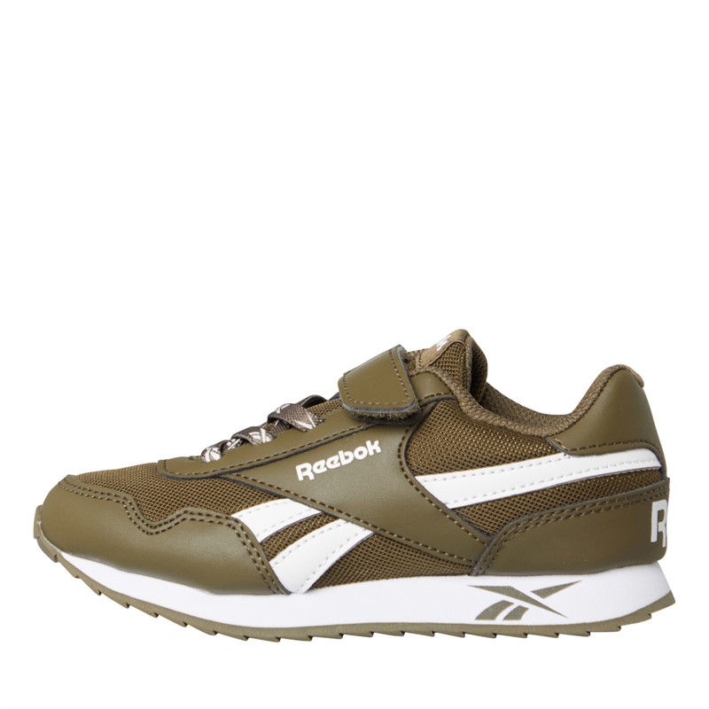 Buy Reebok Classics Boys Reebok Royal Classic Jogger 3.0 1V Trainers Army Green Army Green Footwear White