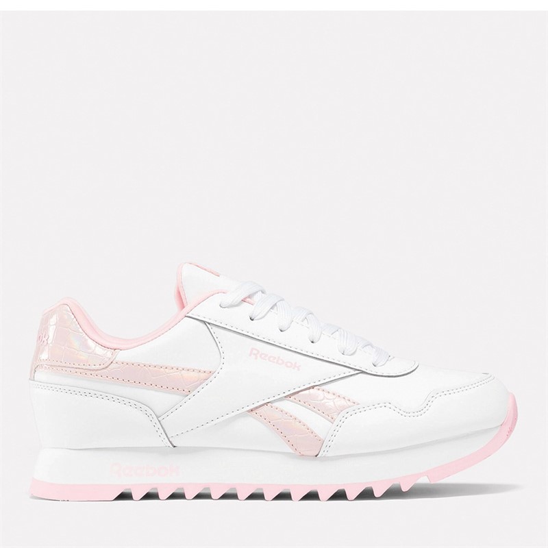 Reebok Classics Junior Girls Reebok Royal Classic Jogger 3.0 Platform Trainers Footwear White/Footwear White/Pink Glow