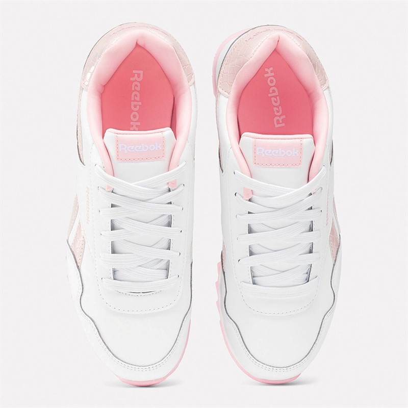 Reebok Classics Junior Girls Reebok Royal Classic Jogger 3.0 Platform Trainers Footwear White/Footwear White/Pink Glow