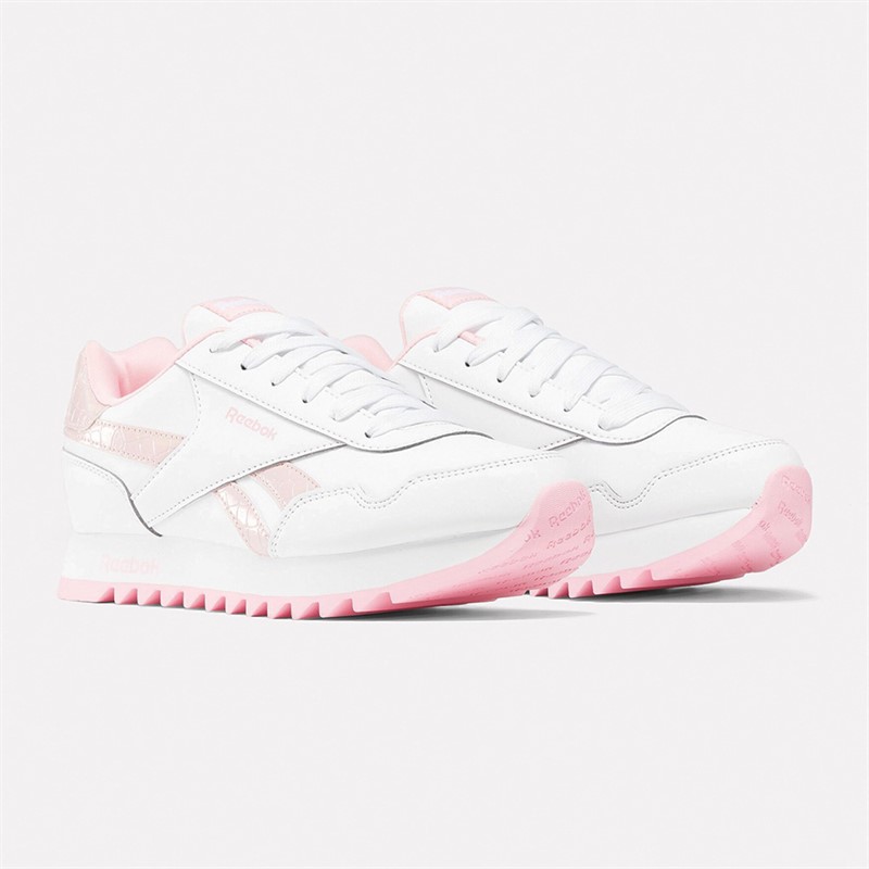 Reebok Classics Junior Girls Reebok Royal Classic Jogger 3.0 Platform Trainers Footwear White/Footwear White/Pink Glow