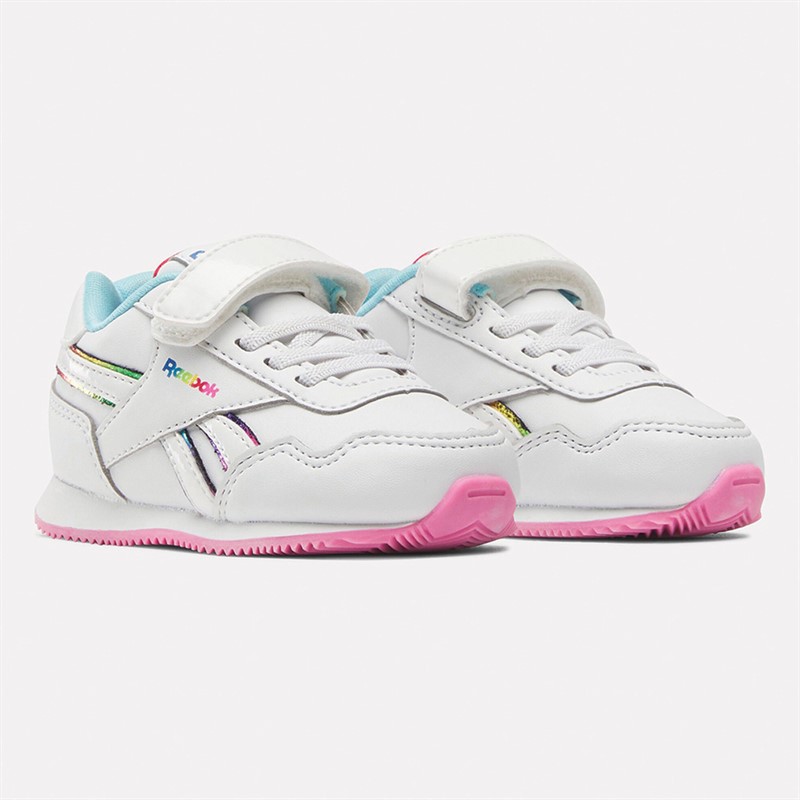 Reebok Classics Infant Girls Reebok Royal Classic Jogger 3.0 1V Trainers Footwear White/Vector Red/Digital Blue