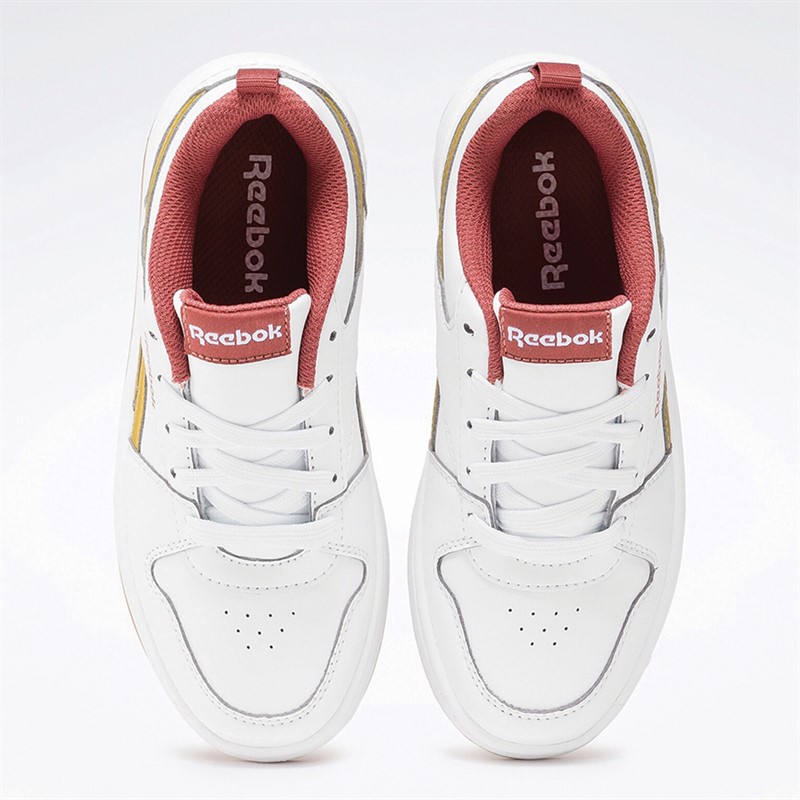 Reebok Classics Junior Girls Reebok Royal Prime 2.0 Trainers White/Gold Metallic/Sedona Rose